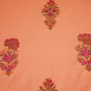 Peach Handblock Print Cotton Fabric 894 RI-23828