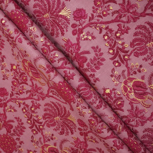 Lavender Floral Foil Print Cotton Fabric SCF-23856