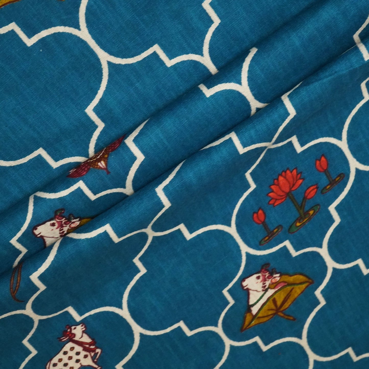 Blue Bagru Print Cotton Fabric SCF-23861