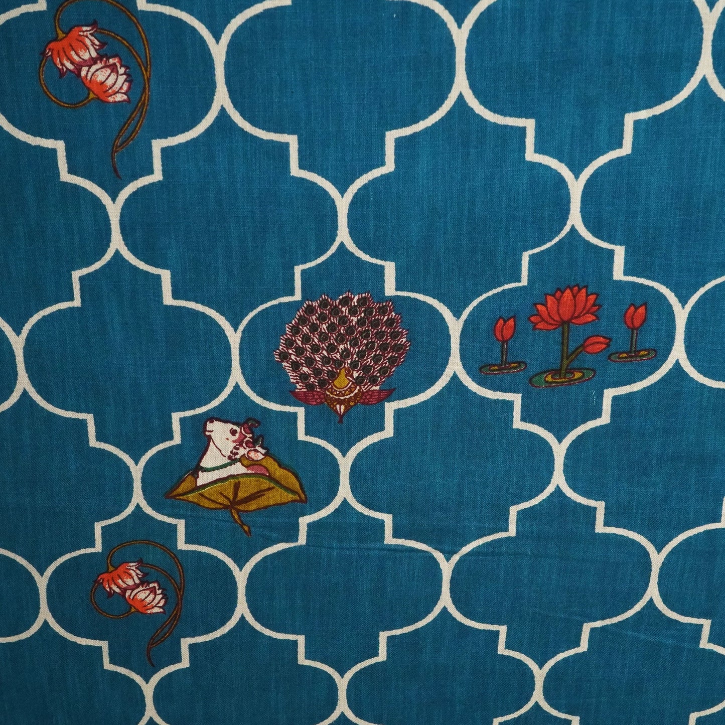 Blue Bagru Print Cotton Fabric SCF-23861