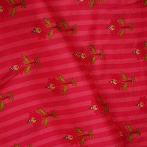 Pink Strips Floral Print Crepe Fabric MT-28242 - TradeUNO