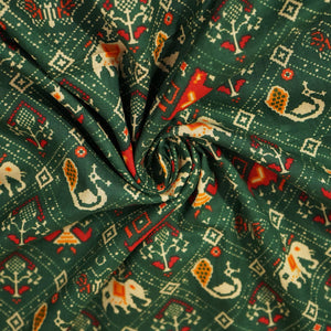 Green Patola Print Cotton Fabric SCF-24205