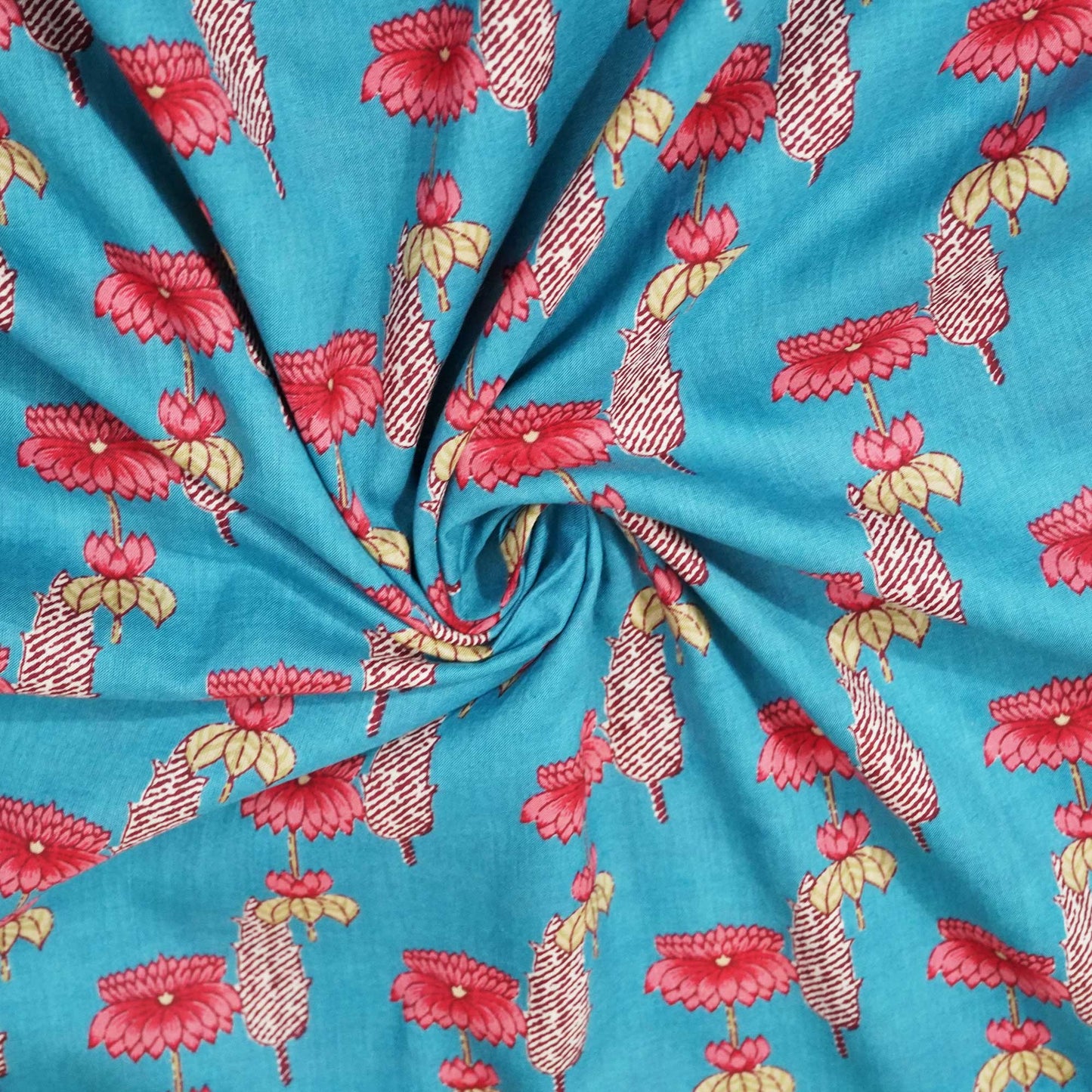 Blue Bagru Print Cotton Fabric SCF-24214