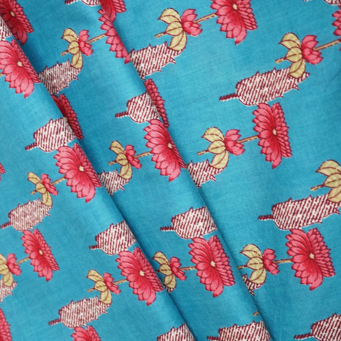 Blue Bagru Print Cotton Fabric SCF-24214