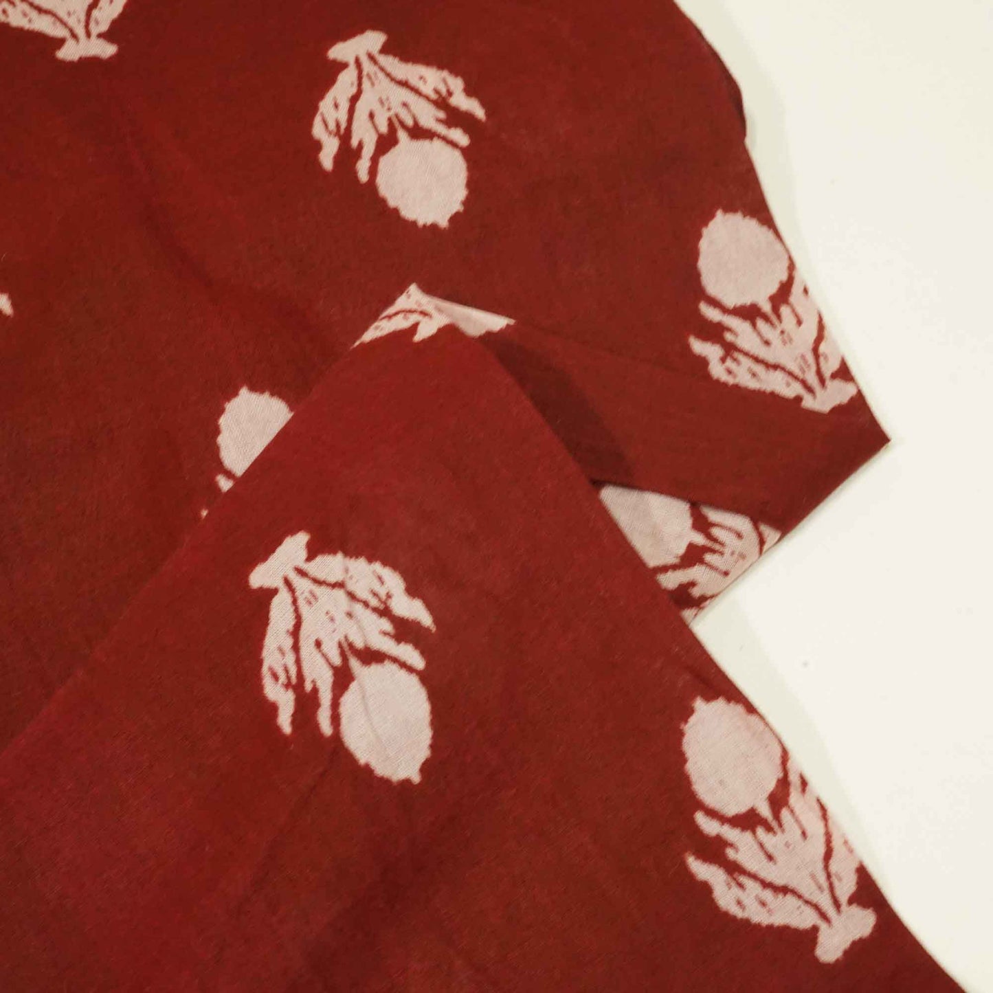 Maroon Bagru Print Cotton Fabric SCF-24241