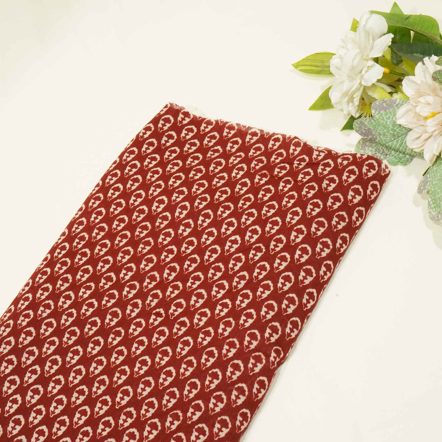 Maroon Bagru Print Cotton Fabric SCF-24242