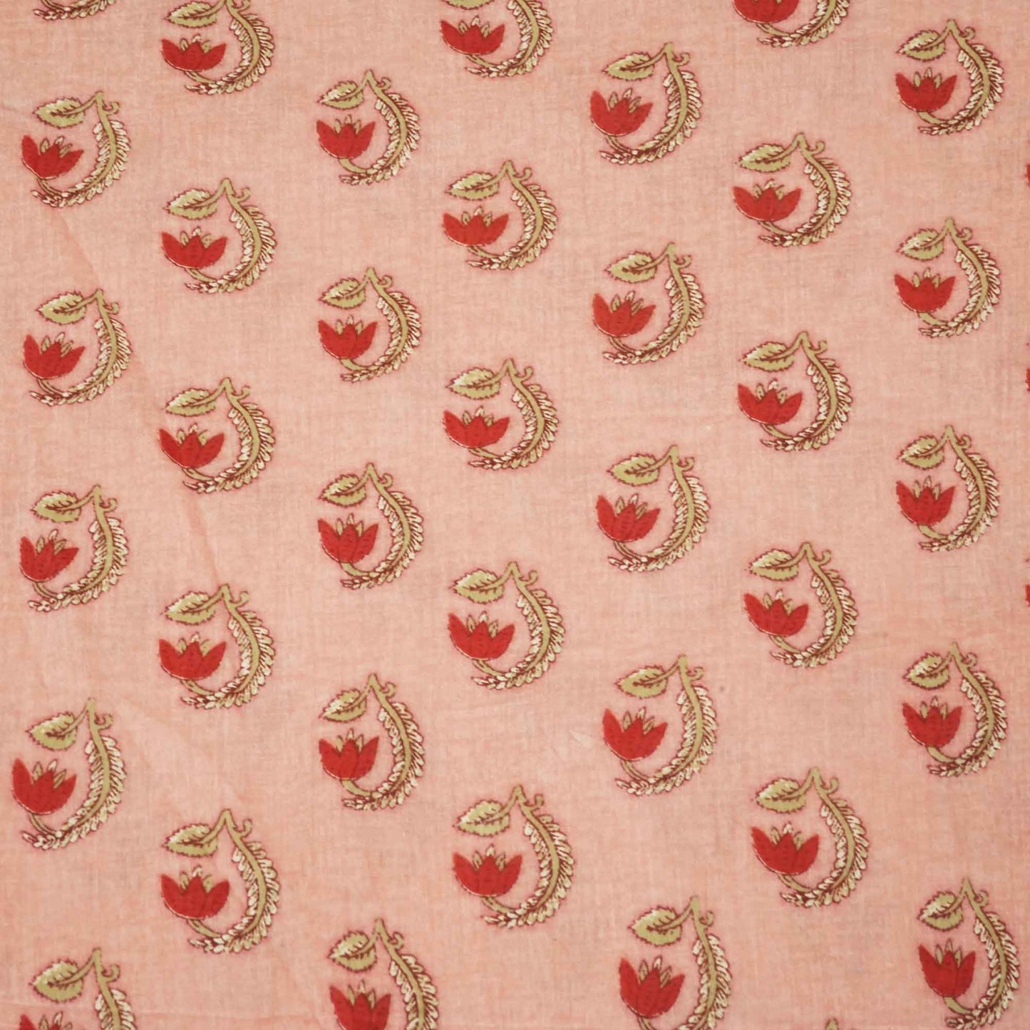 Peach Bagru Print Cotton Fabric SCF-24248