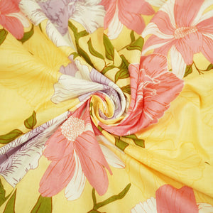 Yellow Masaba Print Cotton Fabric HP-24262