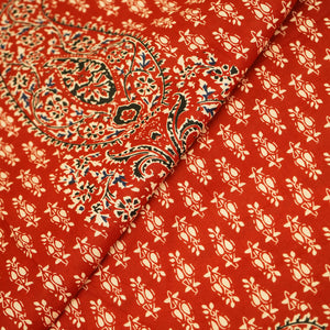 Brick Red Handblock Print Cotton Fabric HP-24268