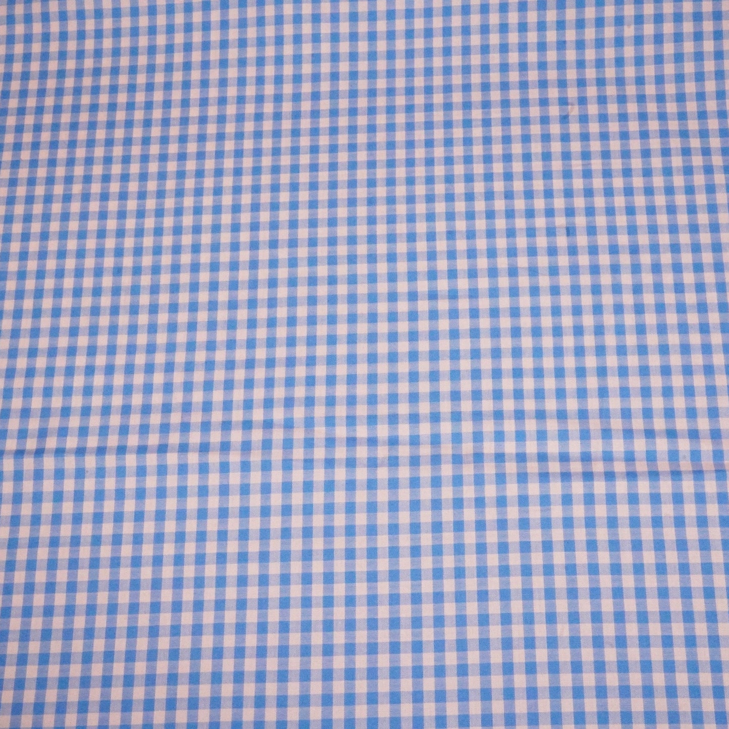 Blue & Peach Check Print Poplin Fabric LSF-24302