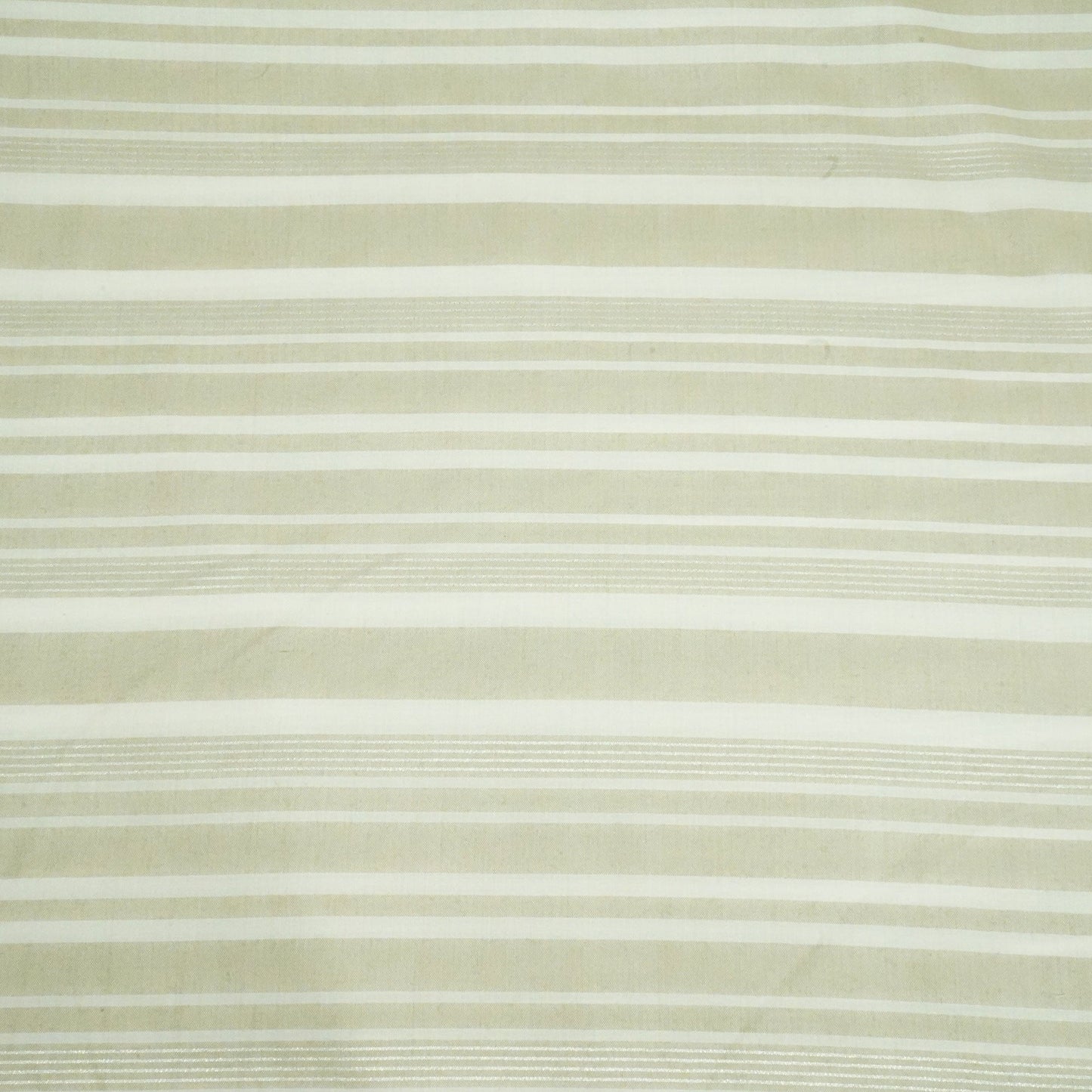 White & Grey Stripes Lurex Print Cotton Linen Fabric RS-24348