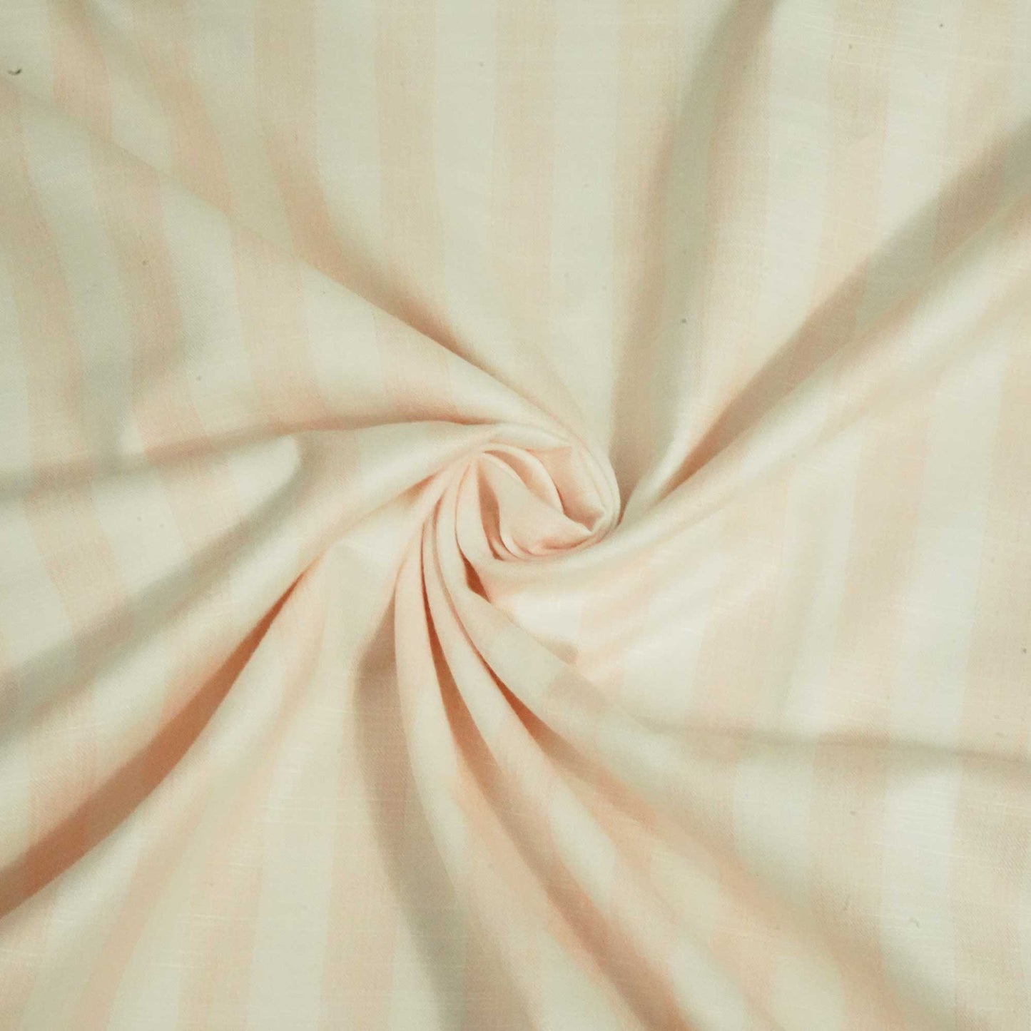 Peach & White Stripes Cotton Linen Fabric RS-24363