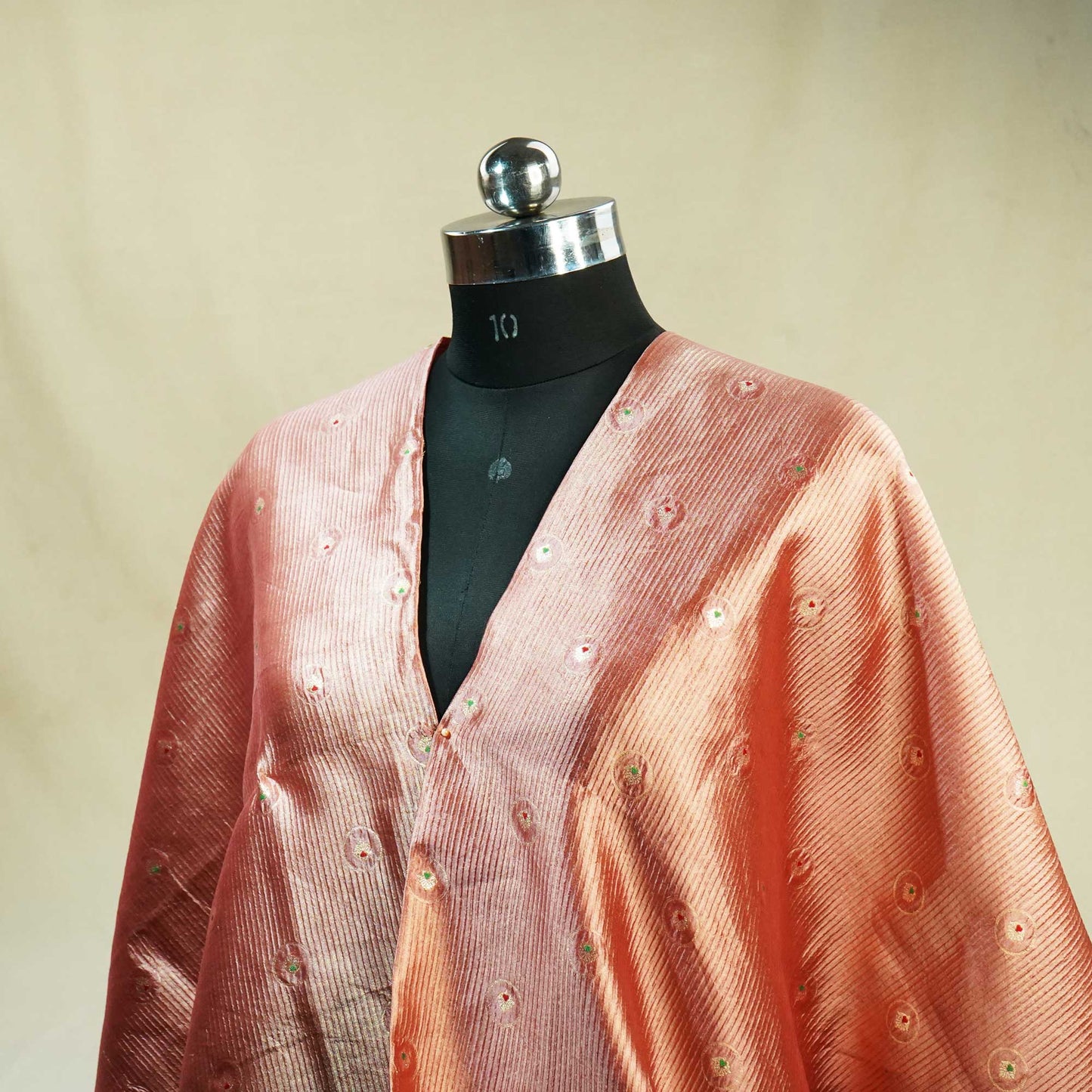 Peach Mina Booti Dupian Silk Tissue YF-24385