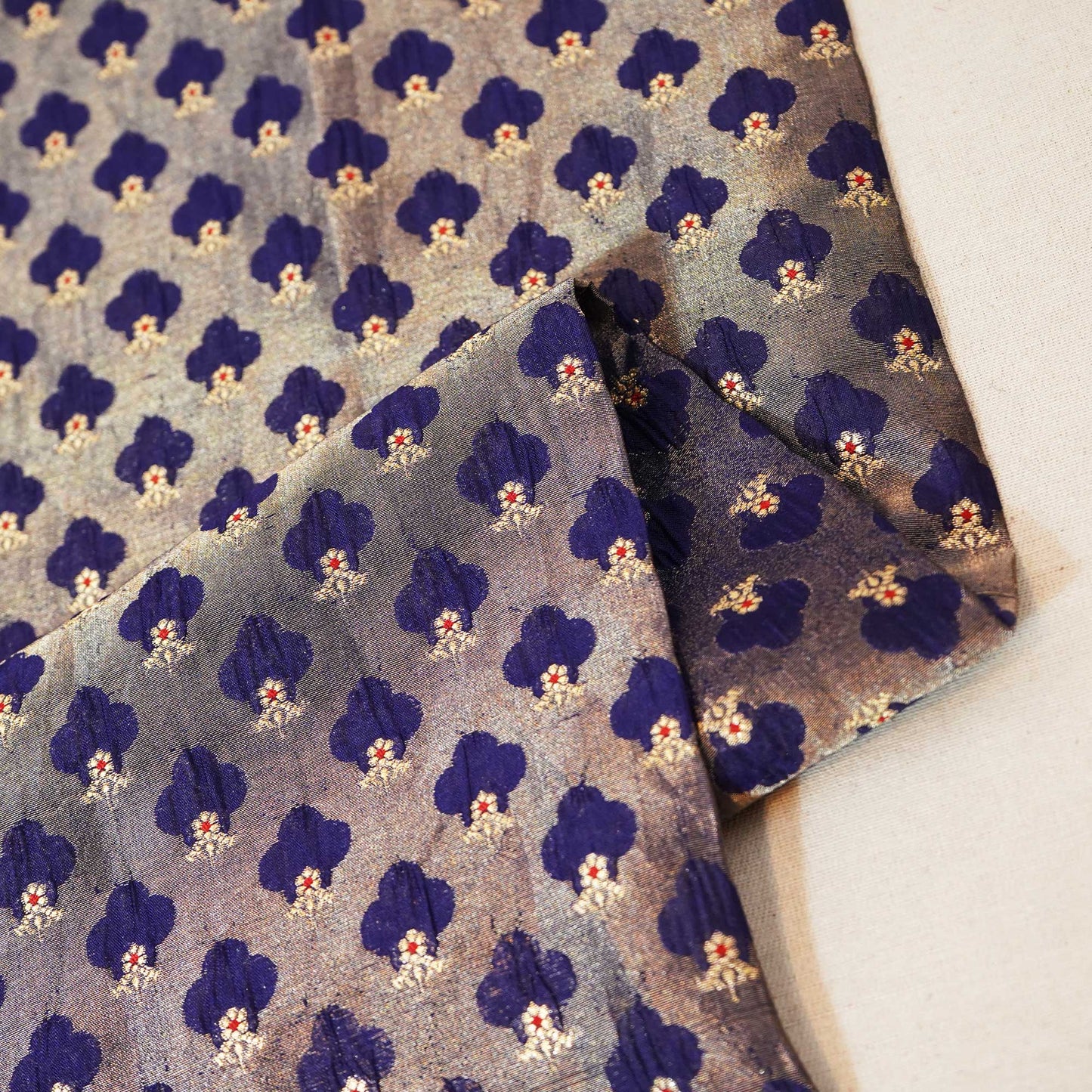 Dark Blue Mina Booti Dupian Silk Tissue YF-24389