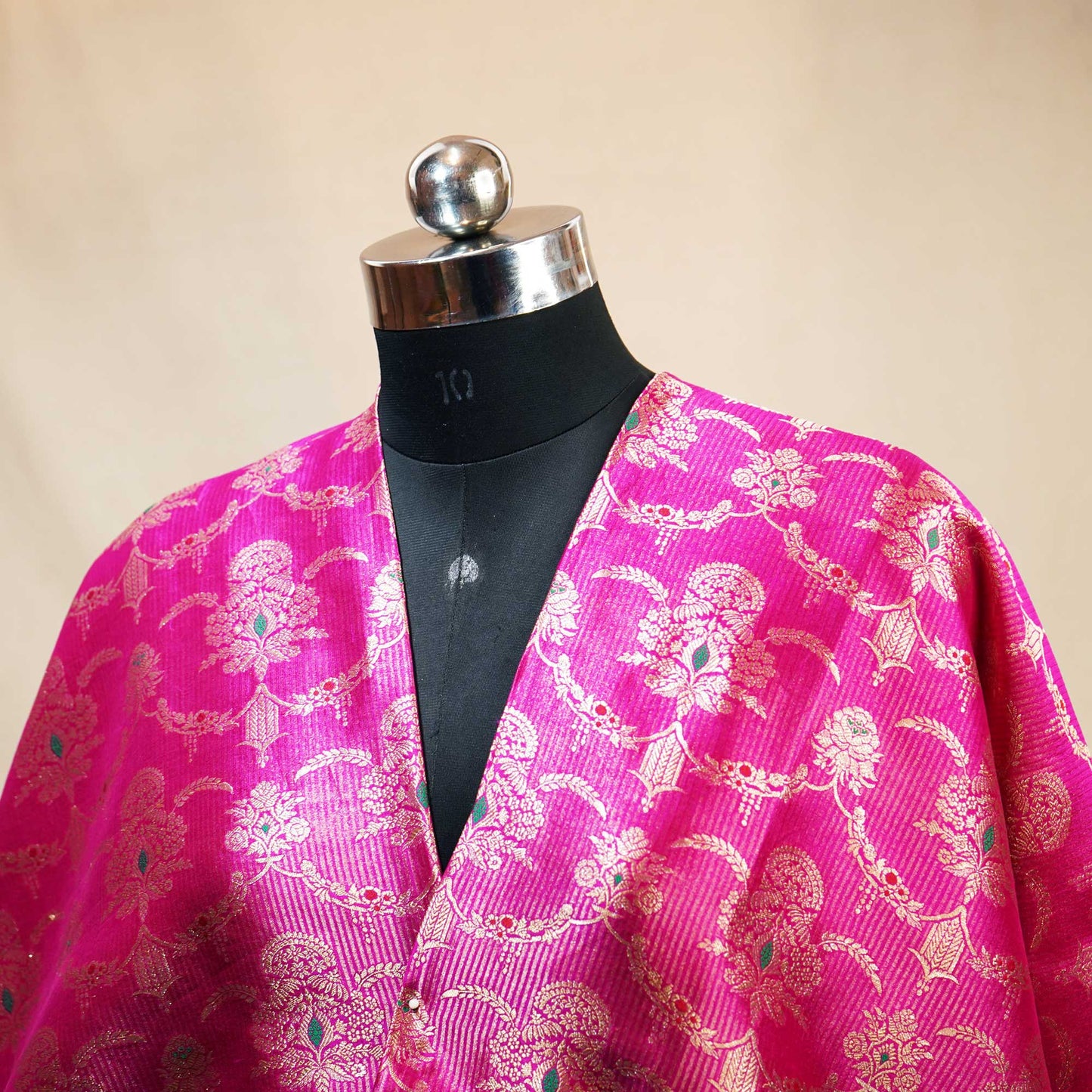 Magenta Mina Jaal Dupian Silk Tissue YF-24391