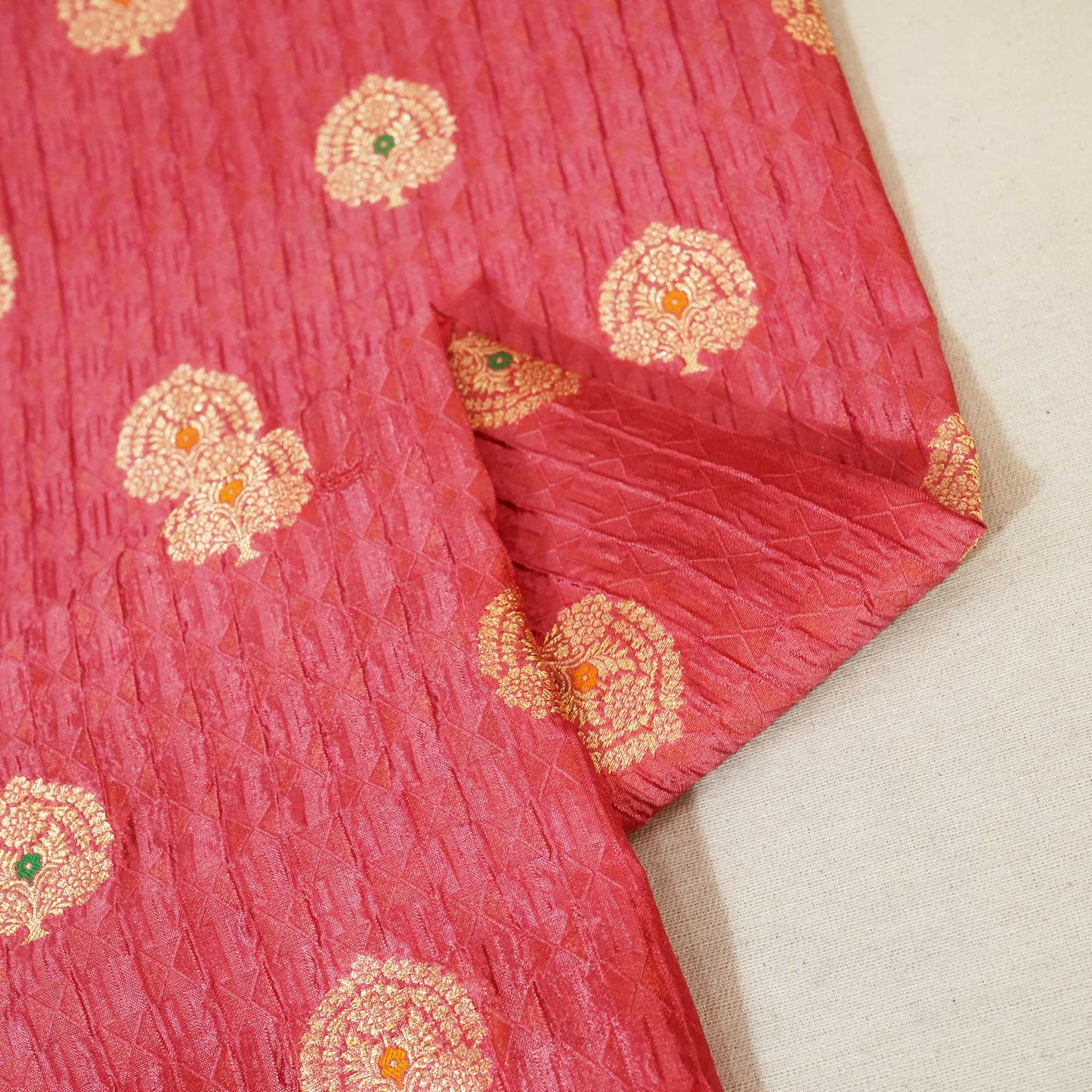 Pink Mina Booti Texture Dupion Silk YF-24398