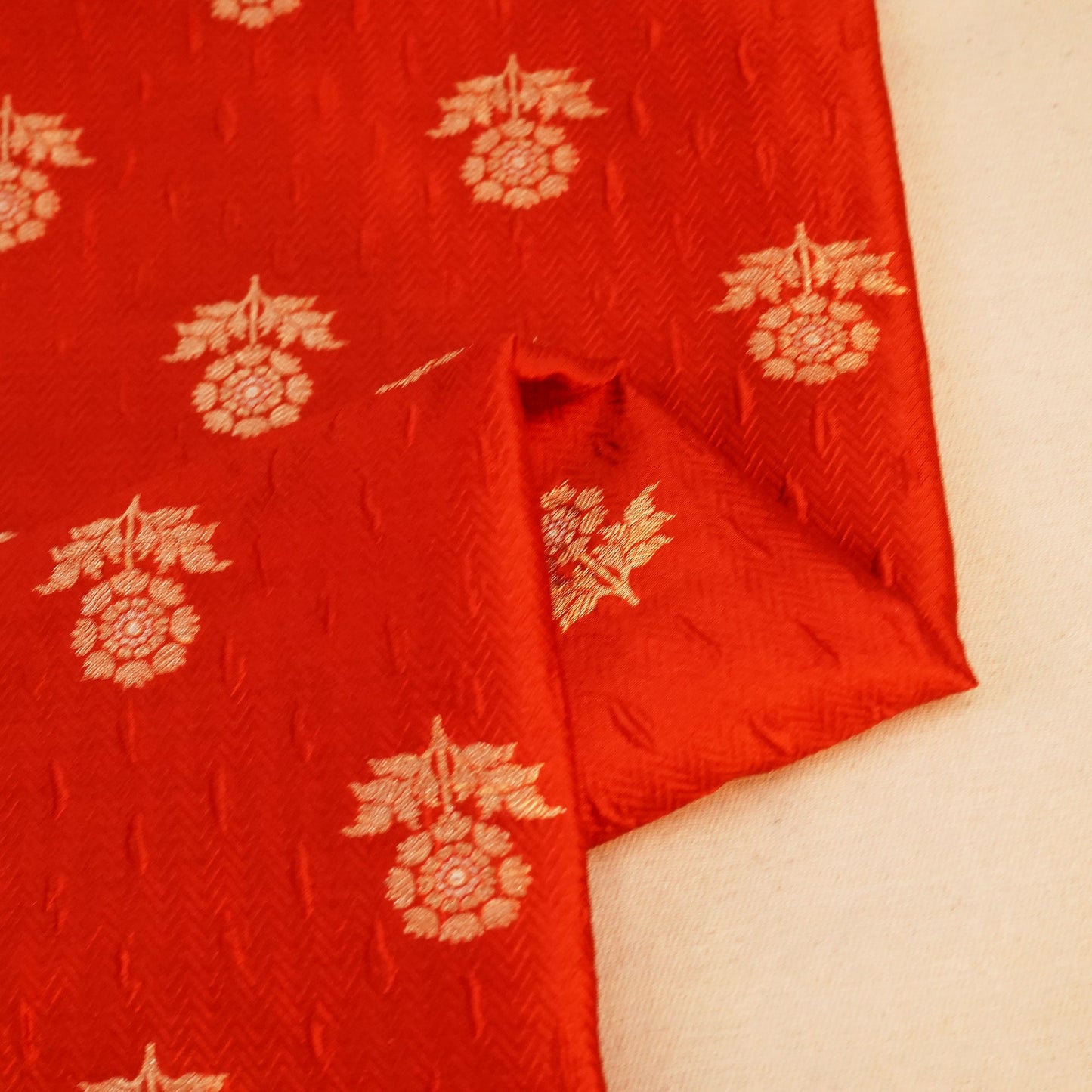Orange Mina Booti Texture Dupion Silk YF-24399