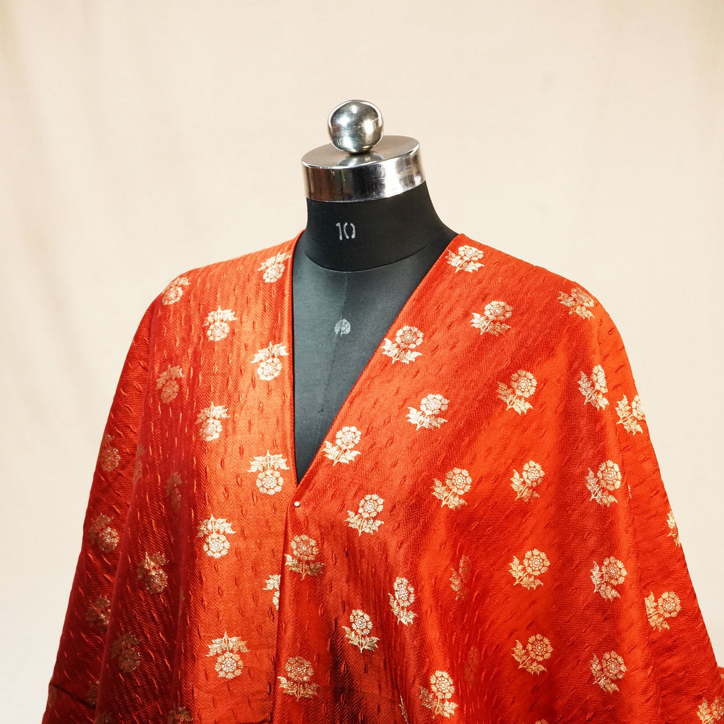 Orange Mina Booti Texture Dupion Silk YF-24399