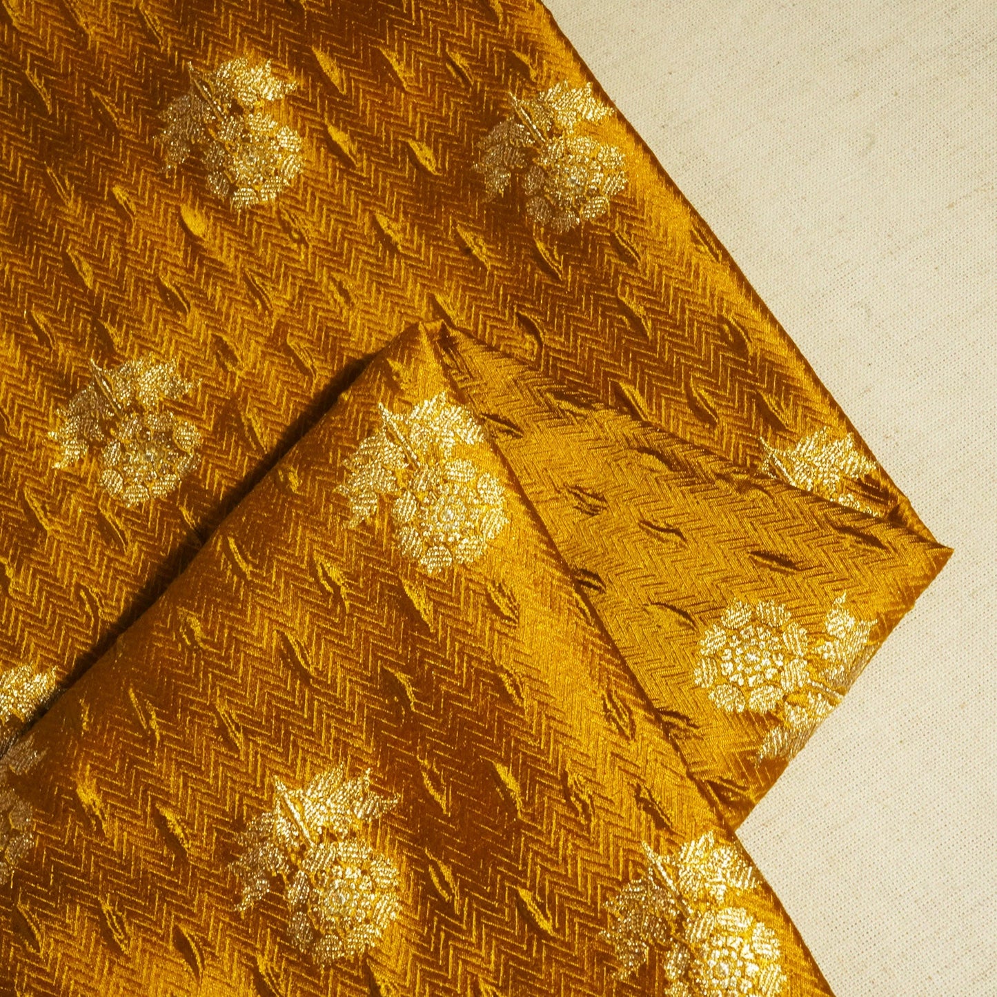 Mustard Mina Booti Texture Dupion Silk YF-24402