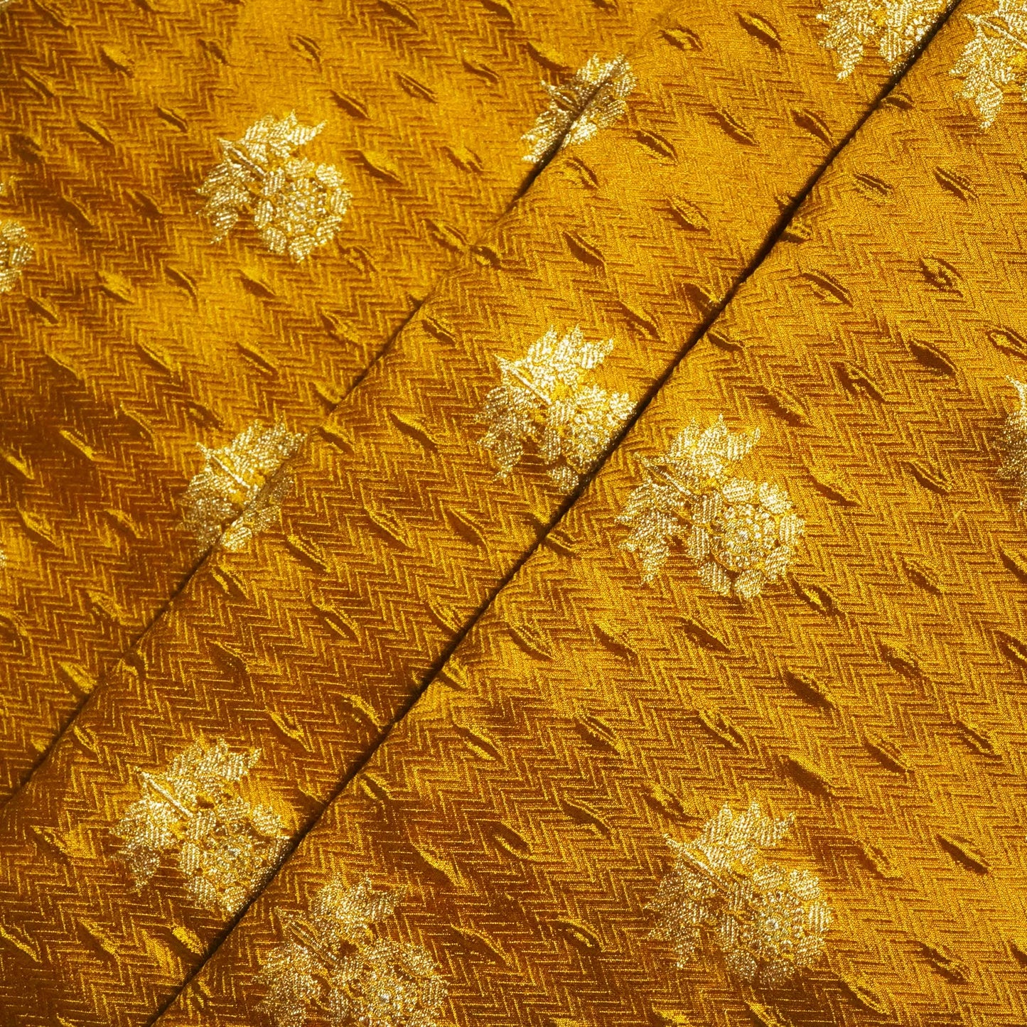 Mustard Mina Booti Texture Dupion Silk YF-24402