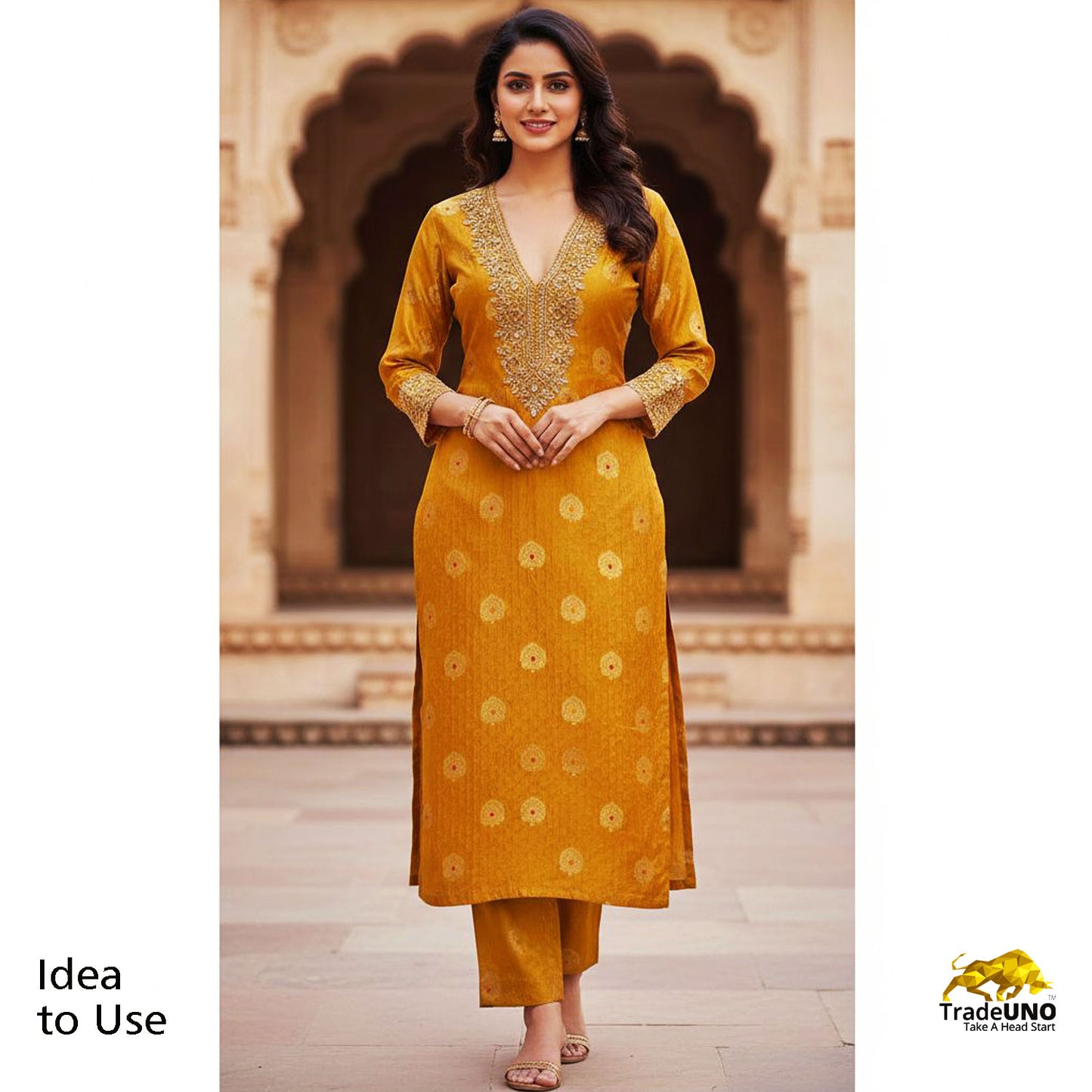 Brown Mina Booti Texture Dupion Silk YF-24404