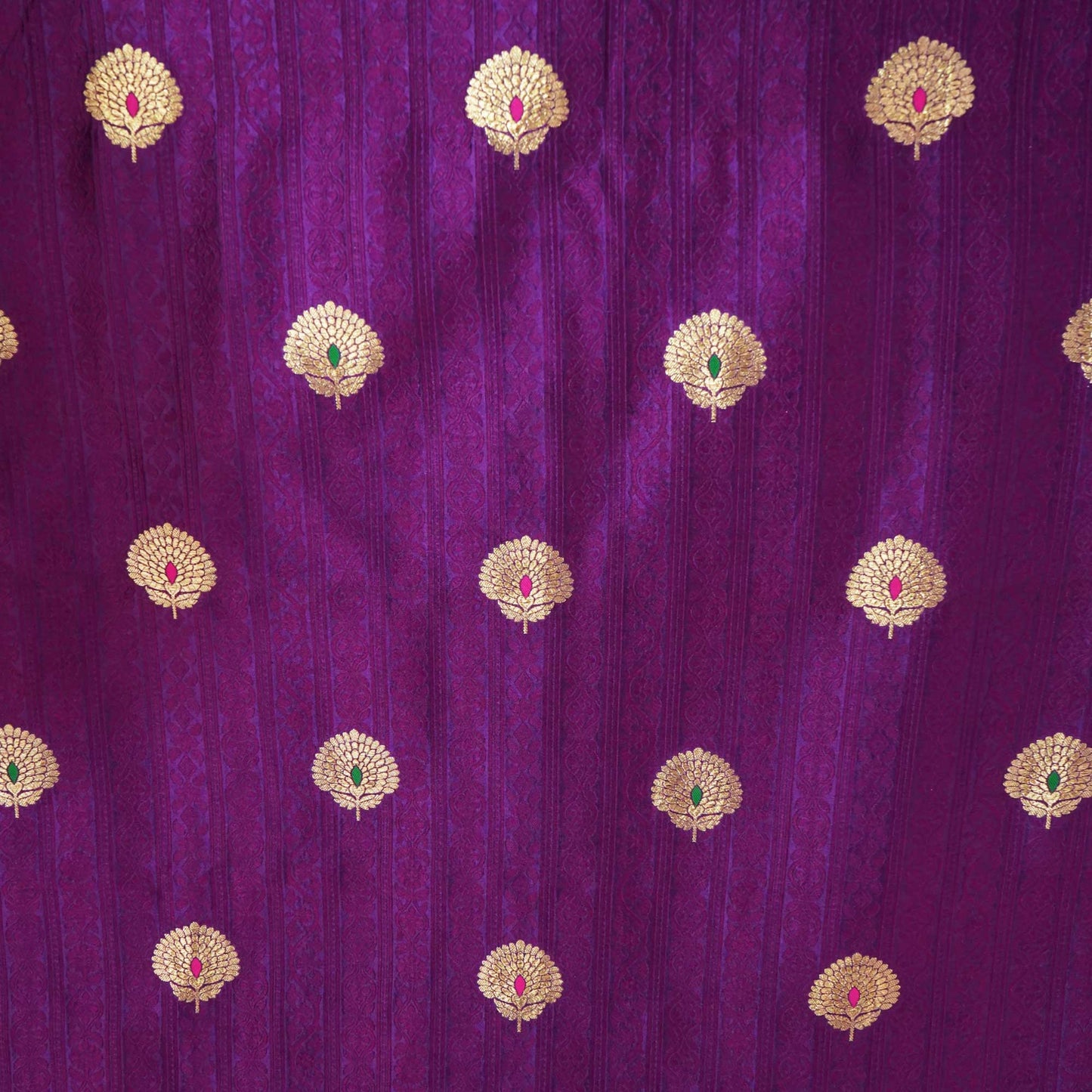 Dark Purple & Pink Mina Booti Texture Dupion Silk YF-24405