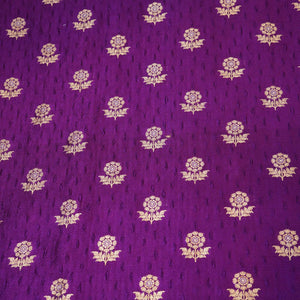 Dark Purple Mina Booti Texture Dupion Silk YF-24406