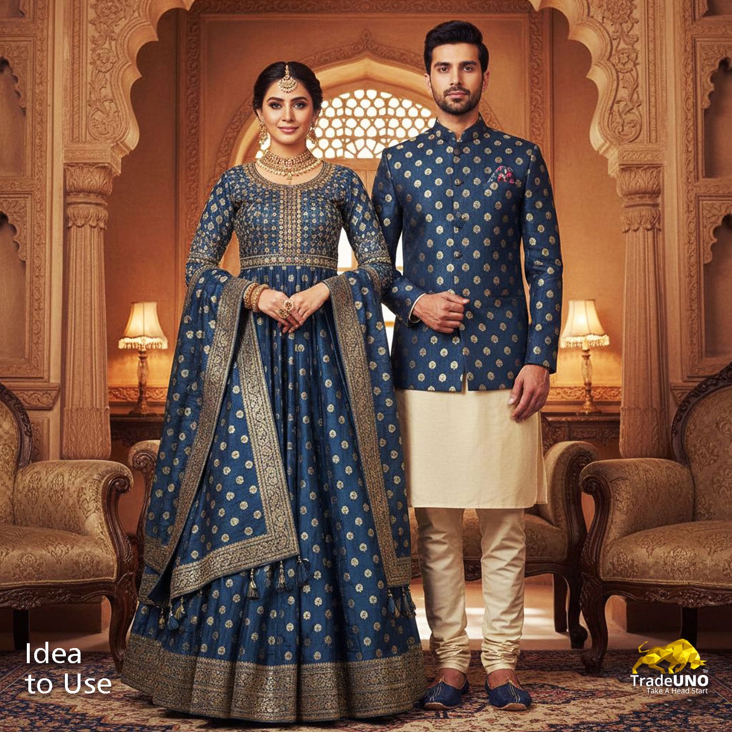 Grey Mina Booti Texture Dupion Silk YF-24407