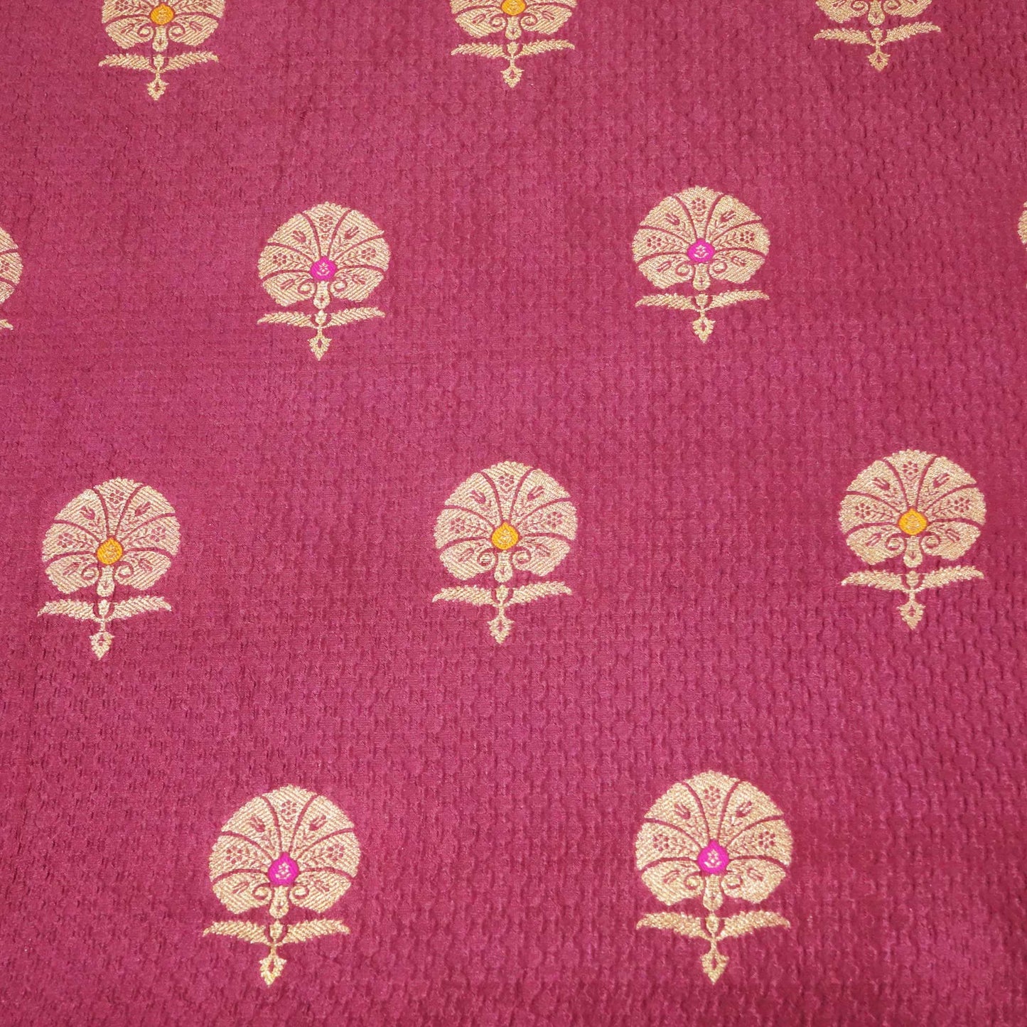 Pink & Brown Mina Booti Texture Dupion Silk YF-24408