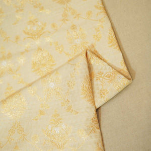 Off White & Golden Rupa Jaal Rangkat Munga Silk Tissue YF-24431