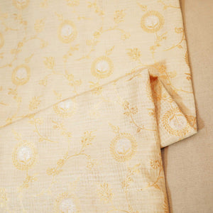 Off White & Golden Rupa Jaal Rangkat Munga Silk Tissue YF-24434