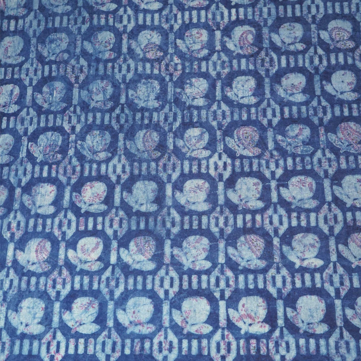 Indigo Dabu Print Cotton Fabric NC-24555