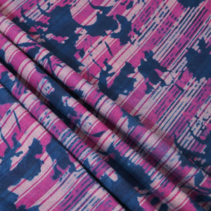 Pink & Indigo Dabu Print Cotton Fabric NC-24562