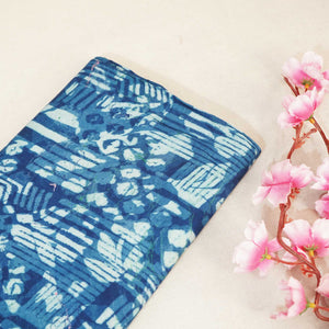 Indigo Ajrakh Print Muslin Fabric NC-24575