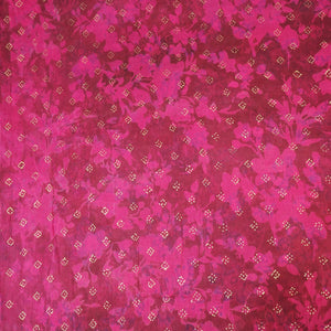 Magenta Foil Print Mulmul Fabric NC-24582