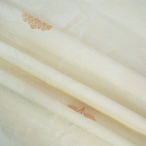 Cream Dyeable Kadua Buti Chiniya Silk Fabric MS-24604