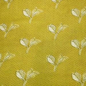 Green Floral Print Linen Fabric RM-24624