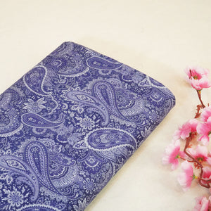 Purple Paisley Print Linen Fabric RM-24630
