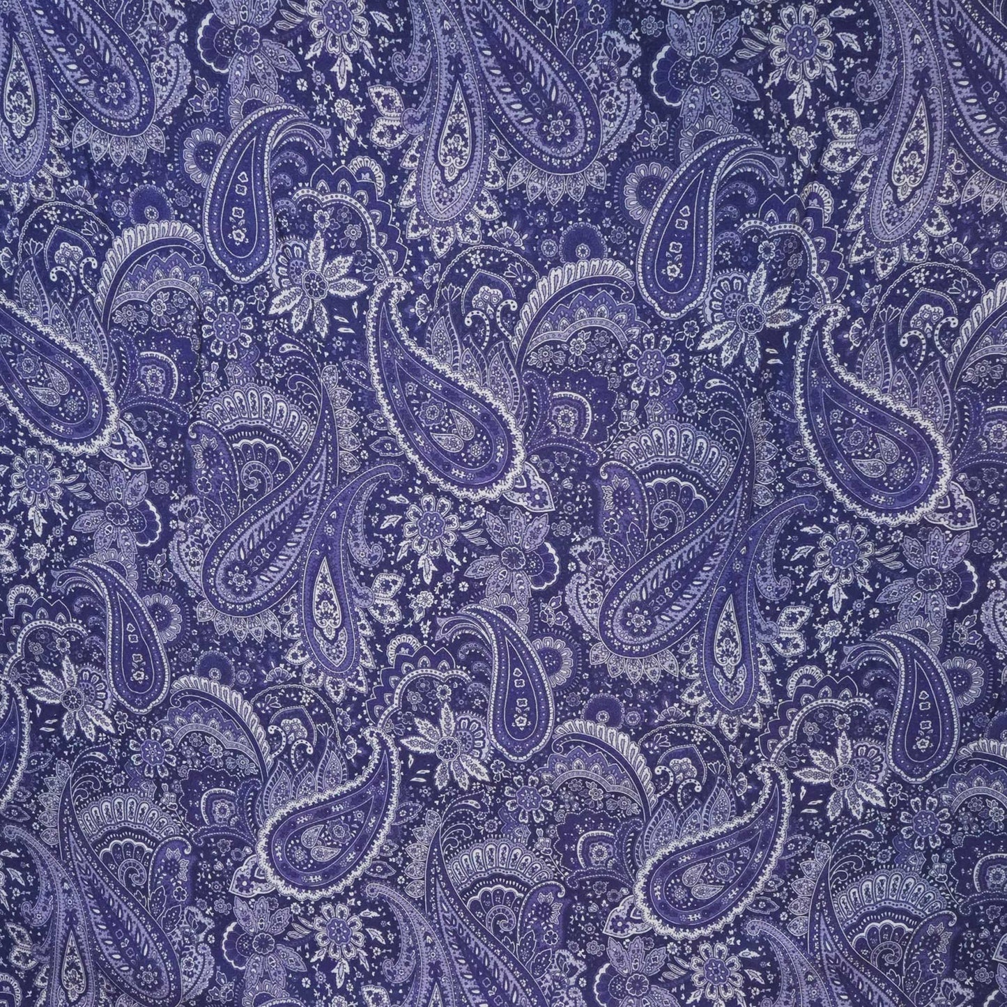 Purple Paisley Print Linen Fabric RM-24630