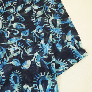 Indigo Abstract Print Mulmul Fabric MTF-24632