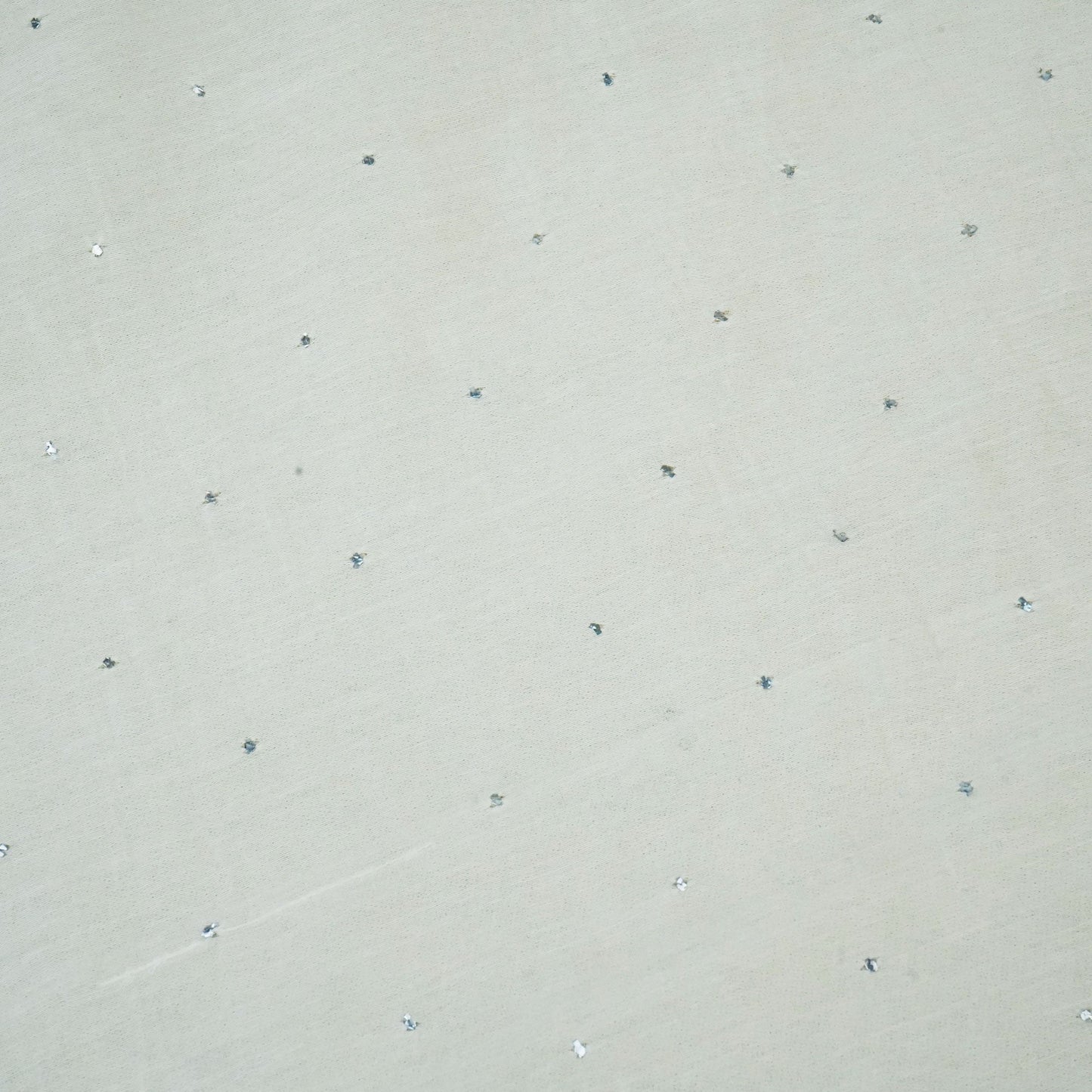 Off White Mukaish Work Thread Embroidery Chanderi Fabric SNS-24650