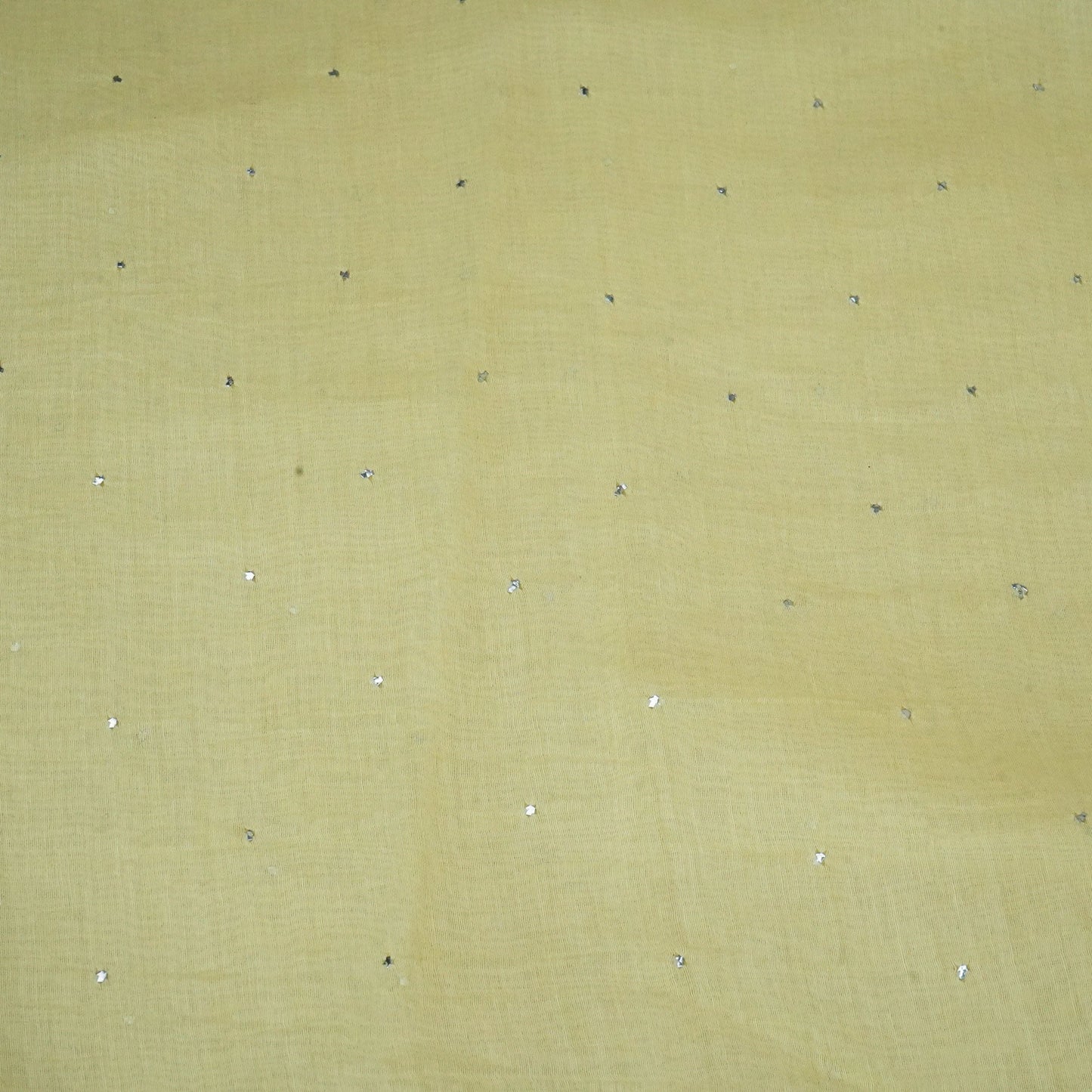 Light Yellow Mukaish Work Thread Embroidery Chanderi Fabric SNS-24653