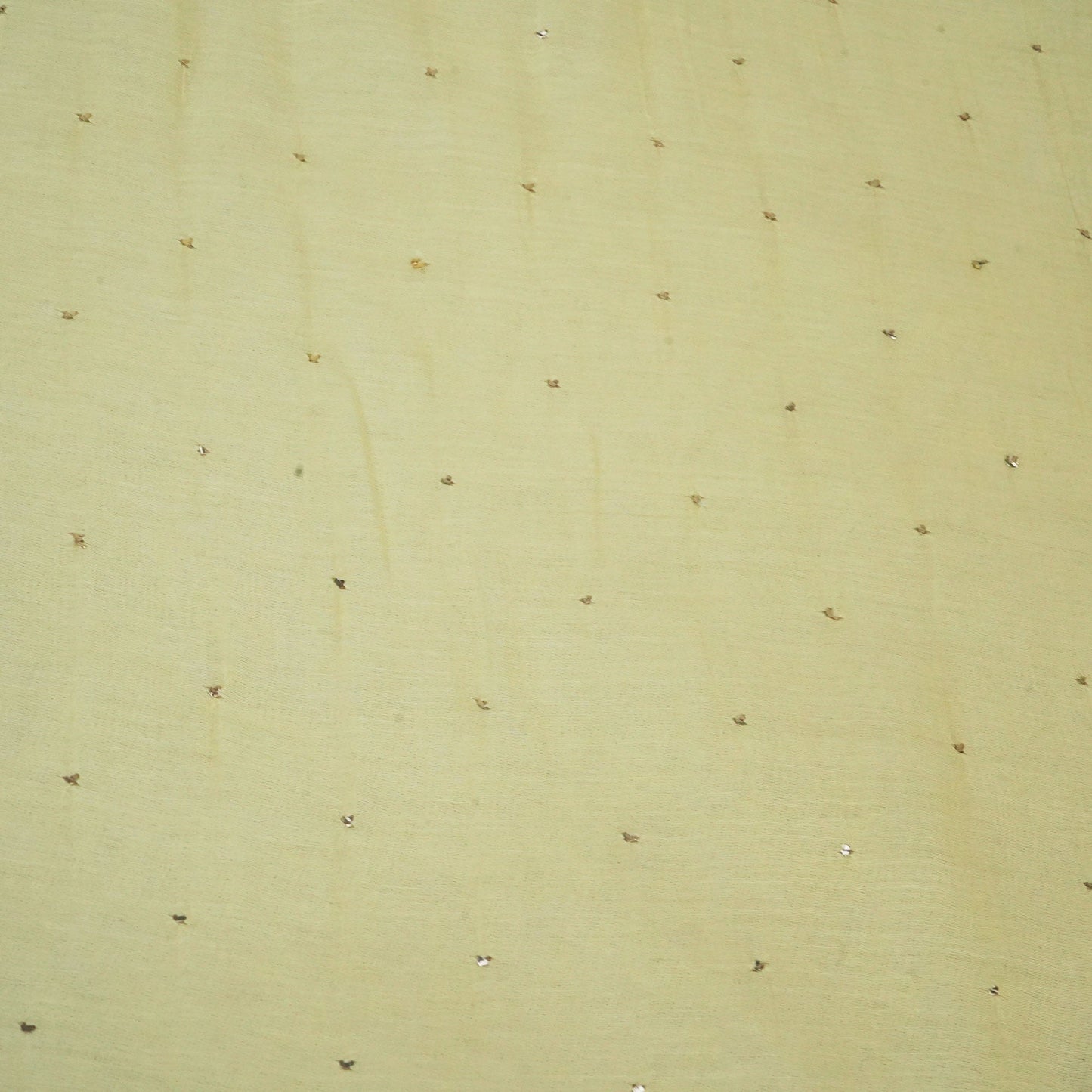 Light Yellow Mukaish Work Thread Embroidery Chanderi Fabric SNS-24654