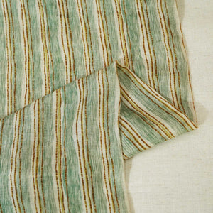 Green Stripes Print Muslin Fabric GT-24682