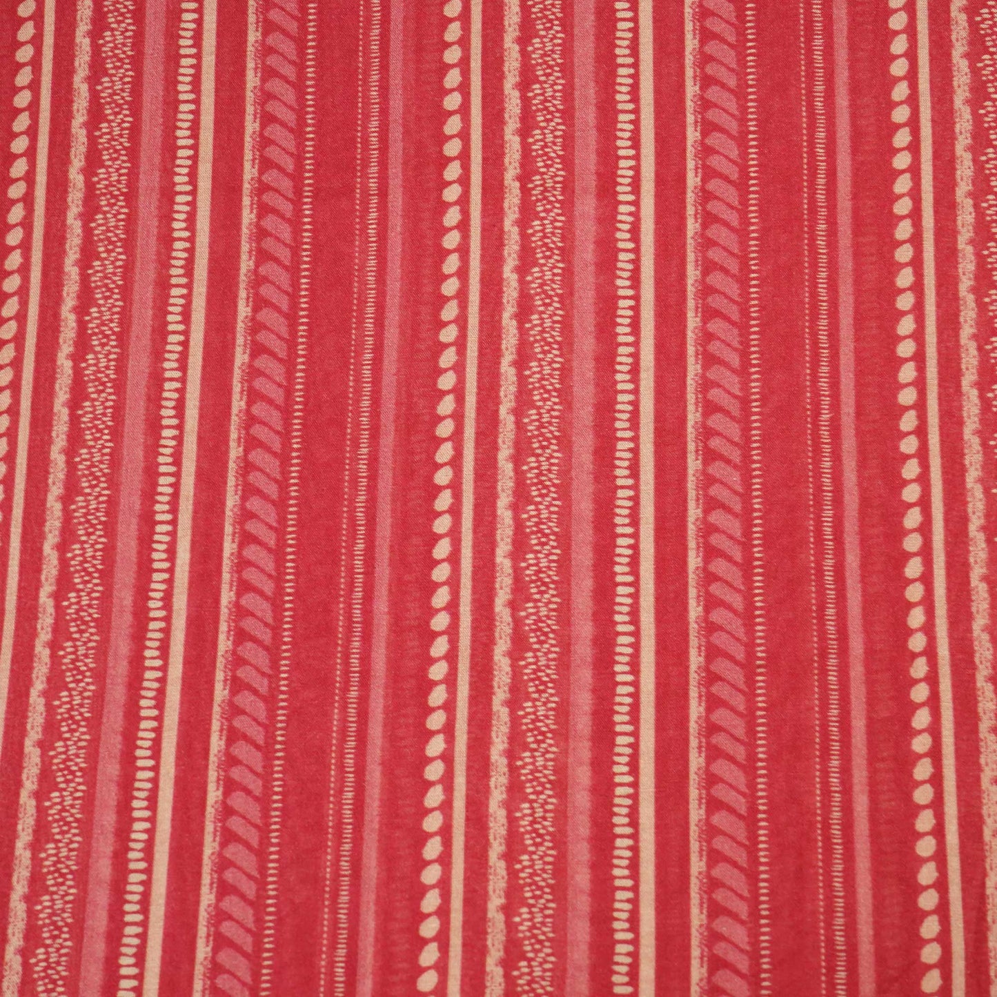 Pink Stripes Print Chanderi Fabric GT-25306