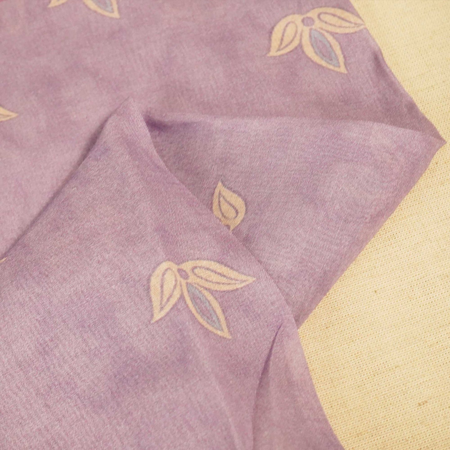 Purple Floral Print Chanderi Fabric GT-25307