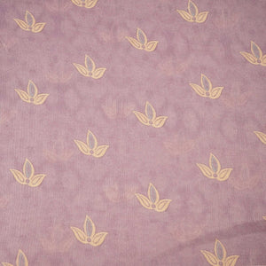 Purple Floral Print Chanderi Fabric GT-25307