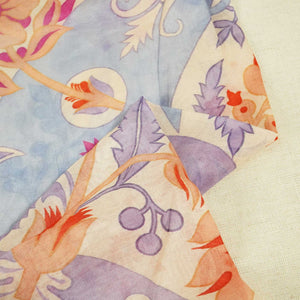 Purple Abstract Print Chanderi Fabric GT-25308