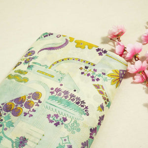 Light Green Abstract Print Chanderi Fabric GT-25319
