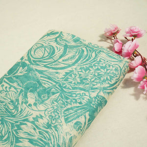 Green Tropical Print Chanderi Fabric GT-25328